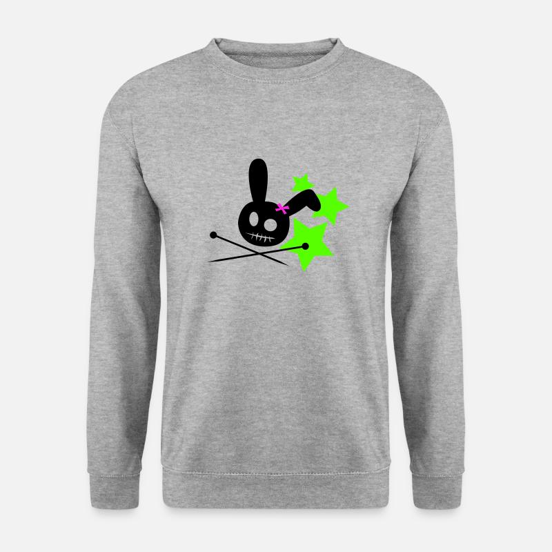 Voodoo Bunny Stars - Unisex Pullover - Weißgrau meliert