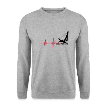 Hobie for Life - Unisex Pullover - Weißgrau meliert - Vorne - Alina (178cm) & Michal (187cm)