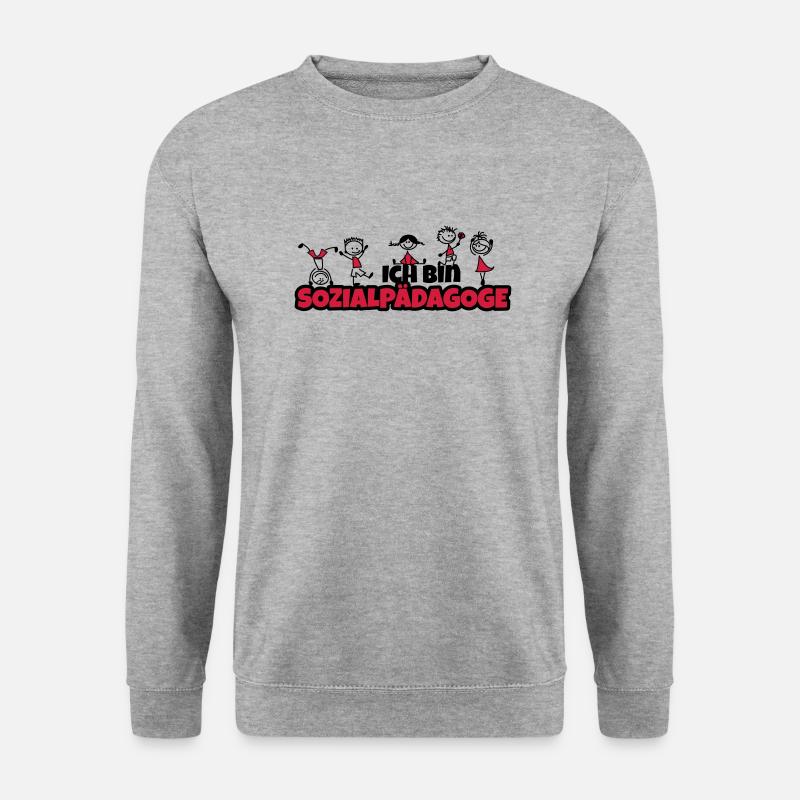 ich bin sozialpädagoge - Unisex Pullover - Weißgrau meliert