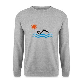 open water - Unisex Sweatshirt - salt & pepper - Front - Alina (178cm) & Michal (187cm)