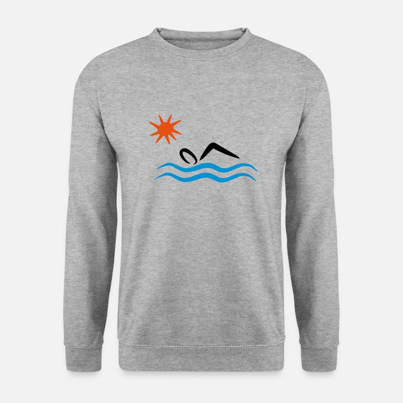 Freiwasserschwimmen - Unisex Pullover - Weißgrau meliert