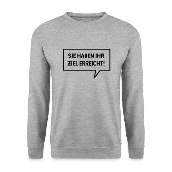 Sie haben ihr Ziel erreicht - Unisex Pullover - Weißgrau meliert - Vorne - Alina (178cm) & Michal (187cm)