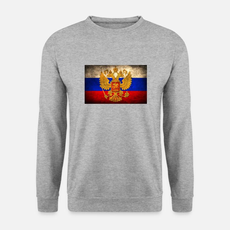 Russian Flag - Unisex Pullover - Weißgrau meliert