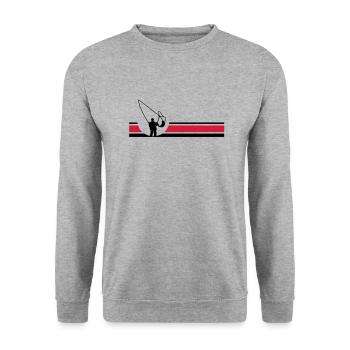 Fliegenfischen - Unisex Pullover - Weißgrau meliert - Vorne - Alina (178cm) & Michal (187cm)