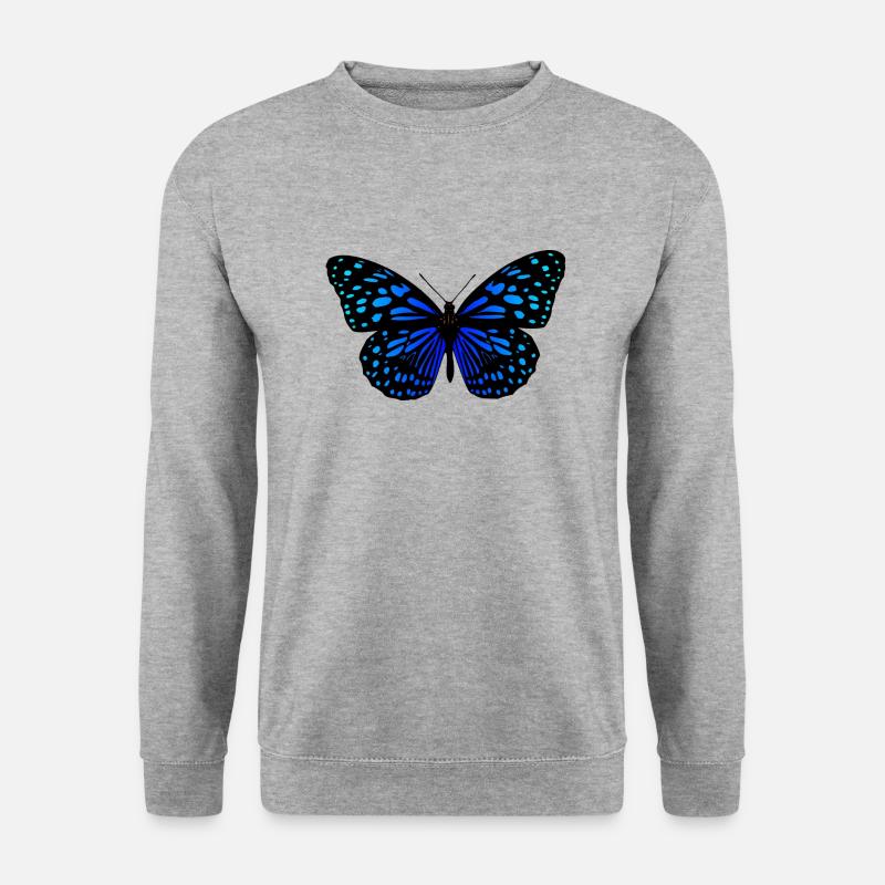 Schmetterling - Unisex Pullover - Weißgrau meliert