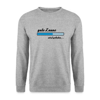 Bonne humeur se charge ... - Sweat-shirt Unisexe - gris chiné - Devant - Alina (178cm) & Michal (187cm)