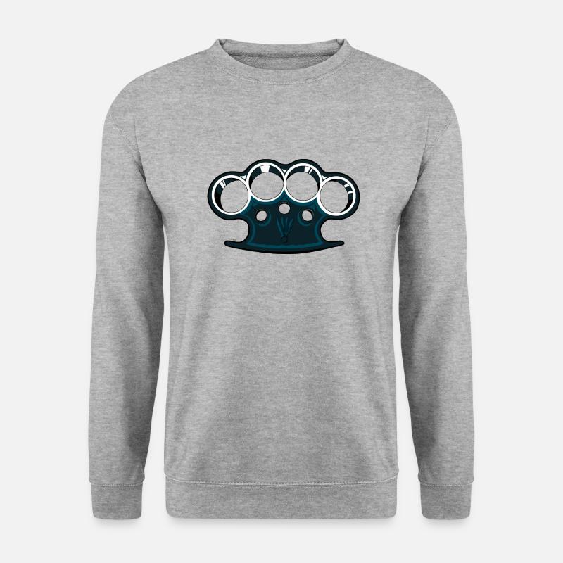 Amerikanische Faust - Unisex Pullover - Weißgrau meliert