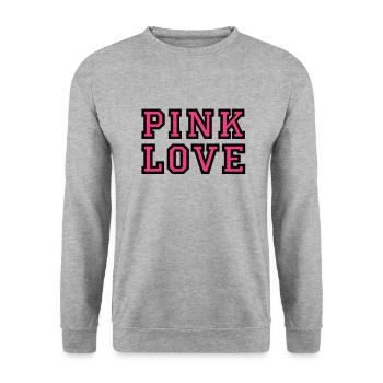 Pink Love 2 - Unisex Pullover - Weißgrau meliert - Vorne - Alina (178cm) & Michal (187cm)