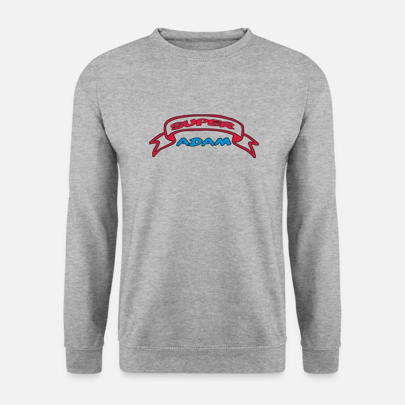 SUPER ADAM - Unisex Pullover - Weißgrau meliert