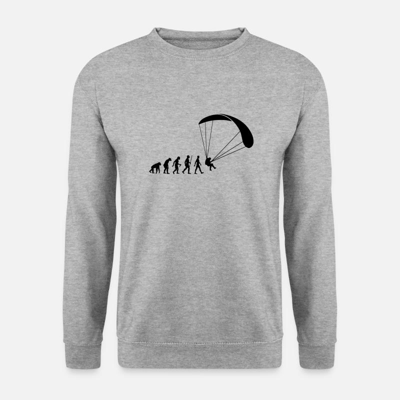 Paragliding evolution - Unisex Sweatshirt - salt & pepper