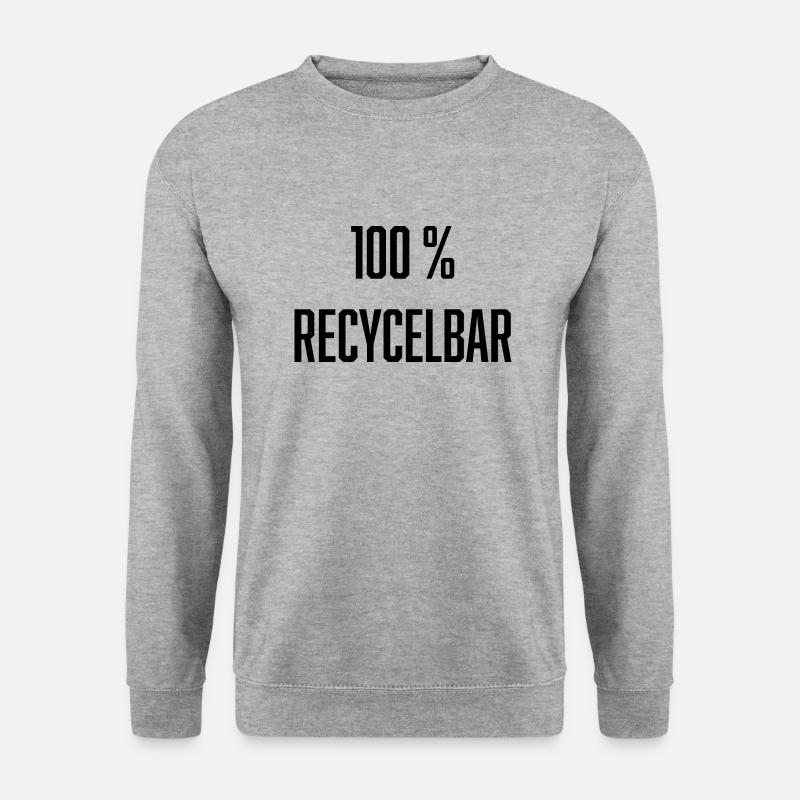 01 - 100% RECYCLEBAR - Unisex Pullover - Weißgrau meliert