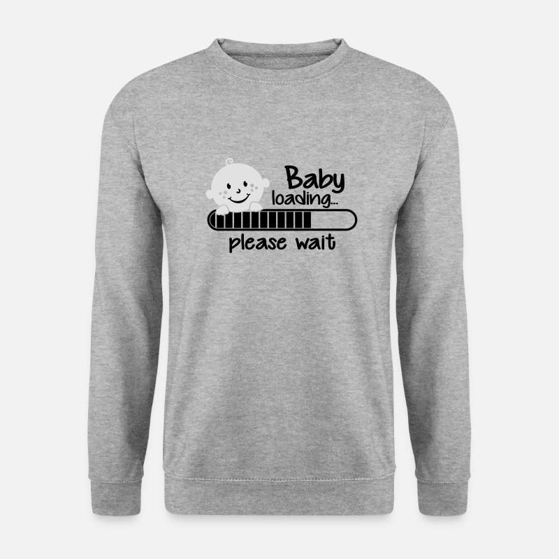 Baby loading.... please wait - Unisex Pullover - Weißgrau meliert