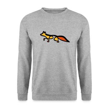 Fox - Line Art - Choose your colour - Unisex Pullover - Weißgrau meliert - Vorne - Alina (178cm) & Michal (187cm)