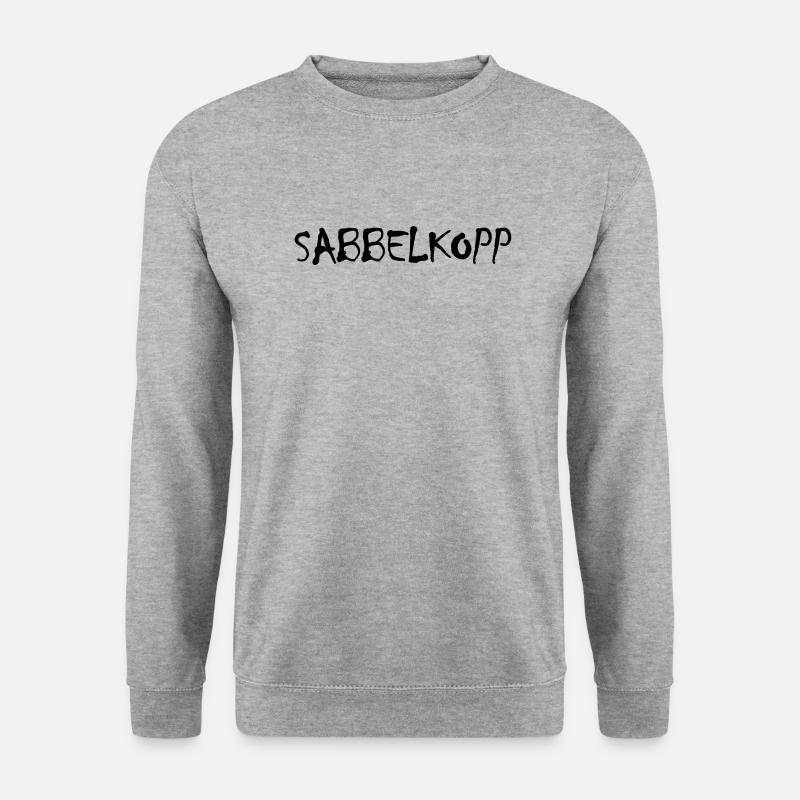 Sabbelkopp Plattdeutsch - Unisex Pullover - Weißgrau meliert