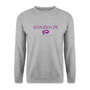 Schleich di - violett - Unisex Pullover - Weißgrau meliert - Vorne - Alina (178cm) & Michal (187cm)