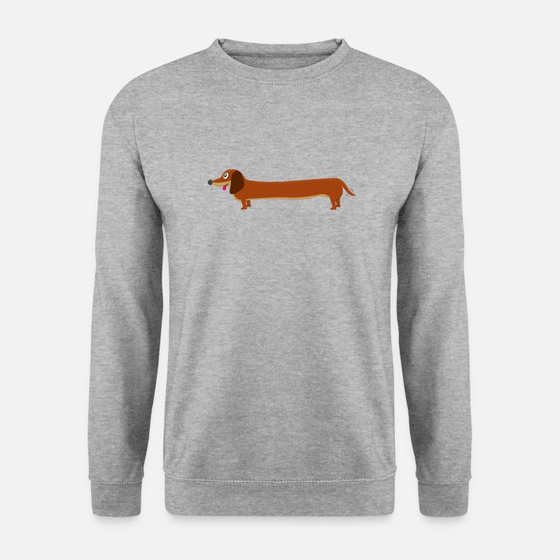Wursthund - Langer Hund - Unisex Pullover - Weißgrau meliert