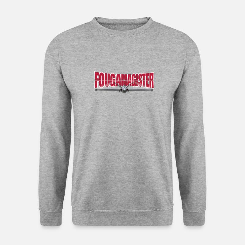 Fouga Magister Illustration - Unisex Pullover - Weißgrau meliert
