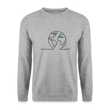 one line earth - Unisex Sweatshirt - salt & pepper - Front - Alina (178cm) & Michal (187cm)