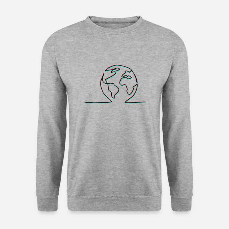 one line earth - Unisex Sweatshirt - salt & pepper
