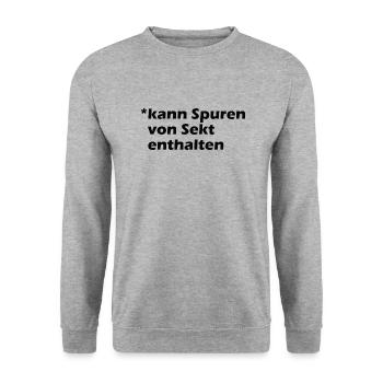 Kann Spuren von Sekt enthalten - Unisex Pullover - Weißgrau meliert - Vorne - Alina (178cm) & Michal (187cm)