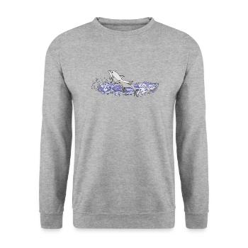 Delphine - Unisex Pullover - Weißgrau meliert - Vorne - Alina (178cm) & Michal (187cm)