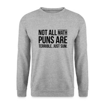 Math puns are terrible sum school gift - Unisex Sweatshirt - salt & pepper - Front - Alina (178cm) & Michal (187cm)
