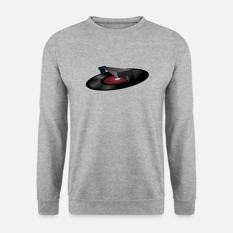 Vinylplatte - Unisex Pullover - Weißgrau meliert