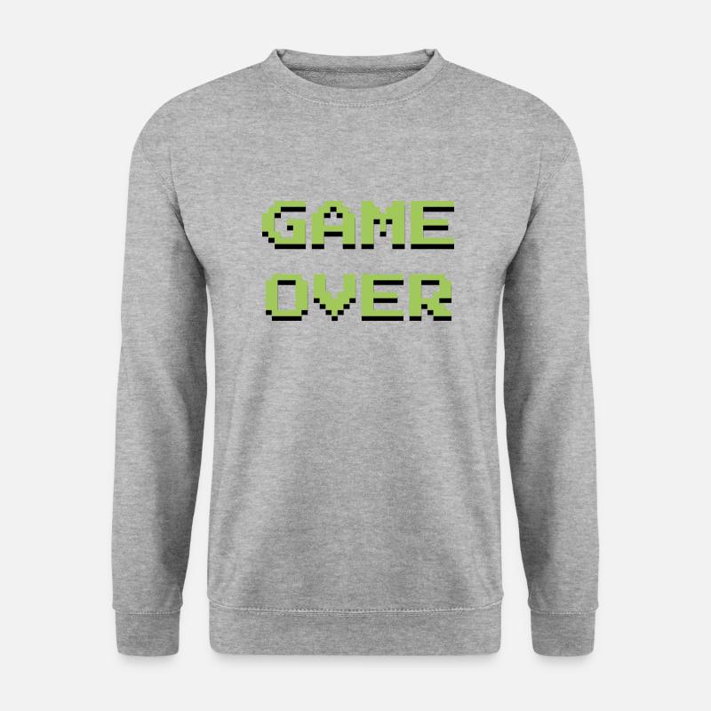 Game Over - Unisex Pullover - Weißgrau meliert
