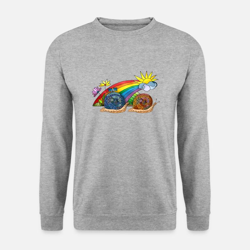 Schnecken - Unisex Pullover - Weißgrau meliert