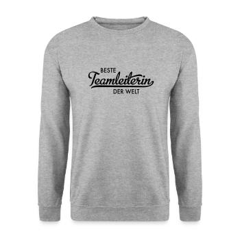 Beste Teamleiterin - Unisex Pullover - Weißgrau meliert - Vorne - Alina (178cm) & Michal (187cm)