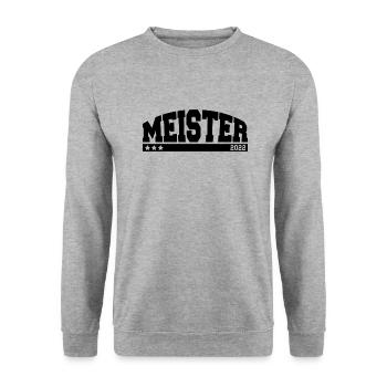 Meister 2022 - Unisex Pullover - Weißgrau meliert - Vorne - Alina (178cm) & Michal (187cm)