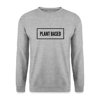 Plant Based Pflanzen Basiert Vegan - Unisex Pullover - Weißgrau meliert - Vorne - Alina (178cm) & Michal (187cm)