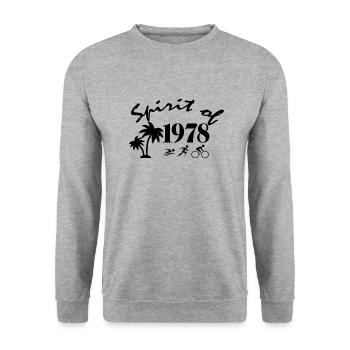 Triathlon Swim Bike Run Marathonun - Unisex Sweatshirt - salt & pepper - Front - Alina (178cm) & Michal (187cm)