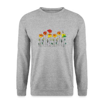 Fleur - Sweat-shirt Unisexe - gris chiné - Devant - Alina (178cm) & Michal (187cm)