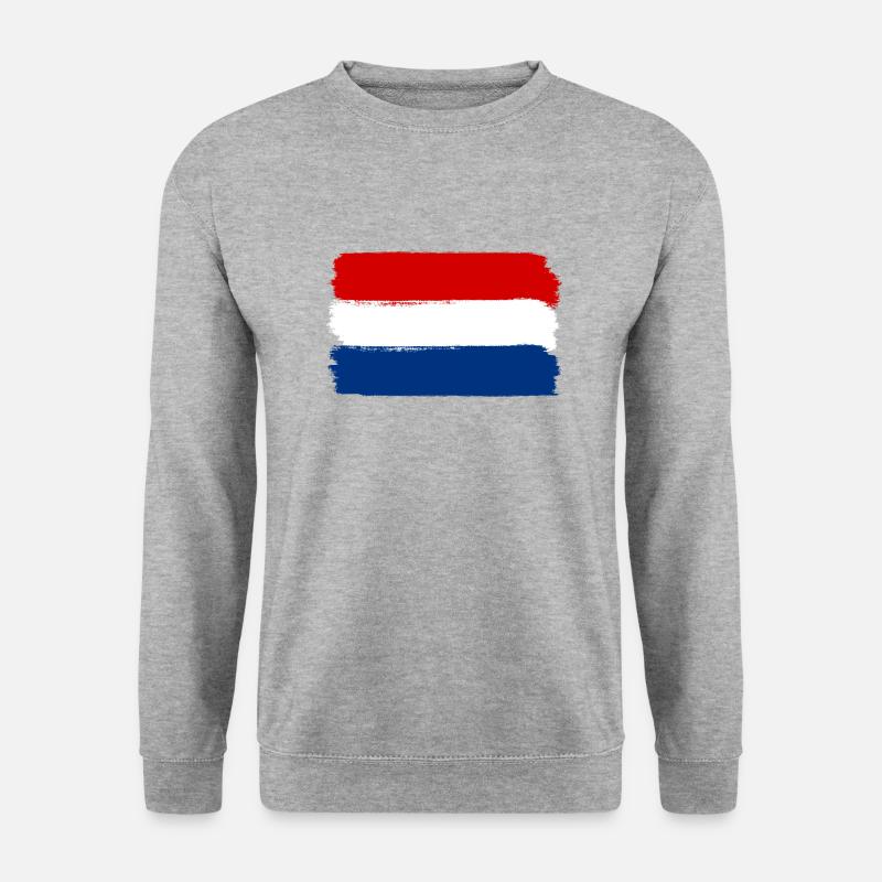 Holland Flagge used look - Unisex Pullover - Weißgrau meliert
