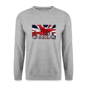 Londres - Sweat-shirt Unisexe - gris chiné - Devant - Alina (178cm) & Michal (187cm)