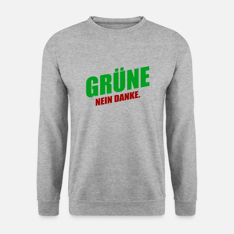 Grüne nein danke - Unisex Pullover - Weißgrau meliert