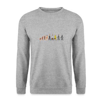 Evolution unsere ferne Zukunft - Unisex Pullover - Weißgrau meliert - Vorne - Alina (178cm) & Michal (187cm)