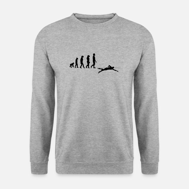Evolution des Schwimmens - Unisex Pullover - Weißgrau meliert