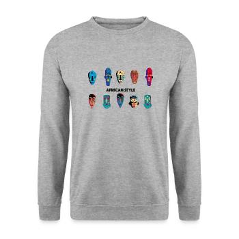 Africa - Unisex Sweatshirt - salt & pepper - Front - Alina (178cm) & Michal (187cm)