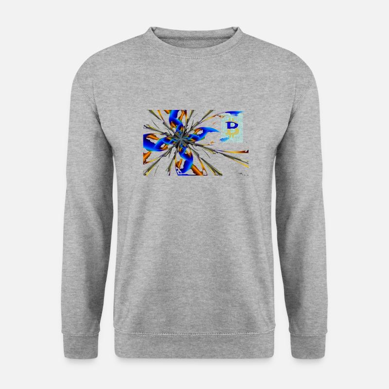 abstract Bitcoin 2 - Unisex Pullover - Weißgrau meliert