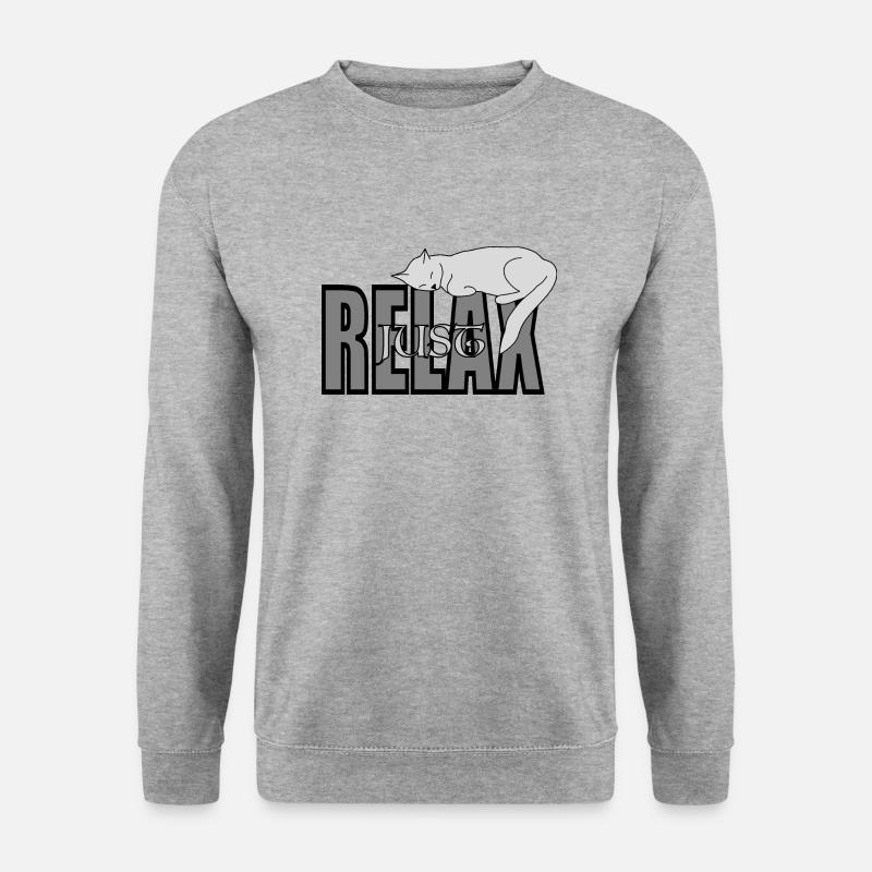 Cat Just Relax - Unisex Pullover - Weißgrau meliert