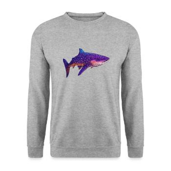 A giant among fish: the whale shark - Unisex Sweatshirt - salt & pepper - Front - Alina (178cm) & Michal (187cm)