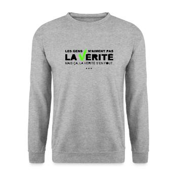 Vérité - Sweat-shirt Unisexe - gris chiné - Devant - Alina (178cm) & Michal (187cm)