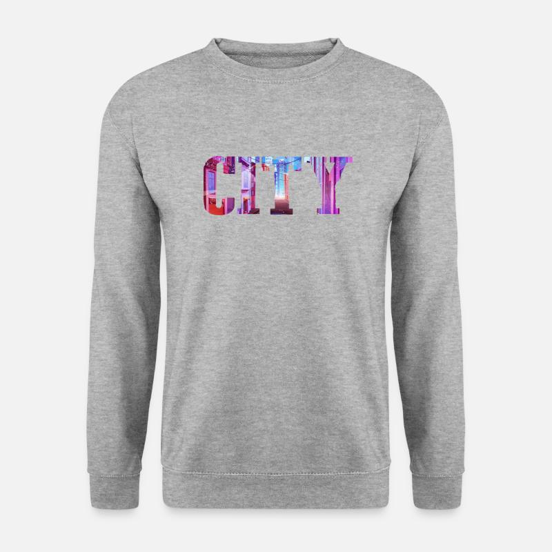 City - Unisex Pullover - Weißgrau meliert
