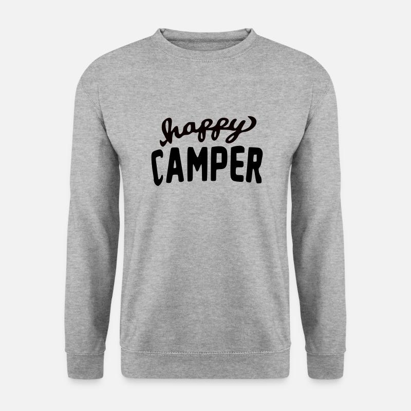 Ella Lopez "happy camper" - Unisex Pullover - Weißgrau meliert