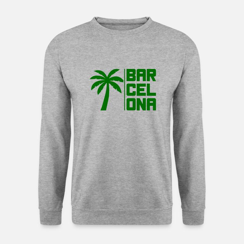 barcelona - Unisex Pullover - Weißgrau meliert