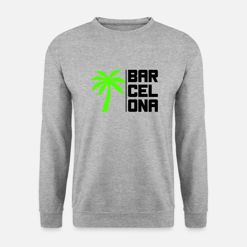 barcelona - Unisex Pullover - Weißgrau meliert