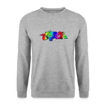 Graffiti Street Art Sprühfarben cooler Künstler Urban - Unisex Pullover - Weißgrau meliert - Vorne - Alina (178cm) & Michal (187cm)