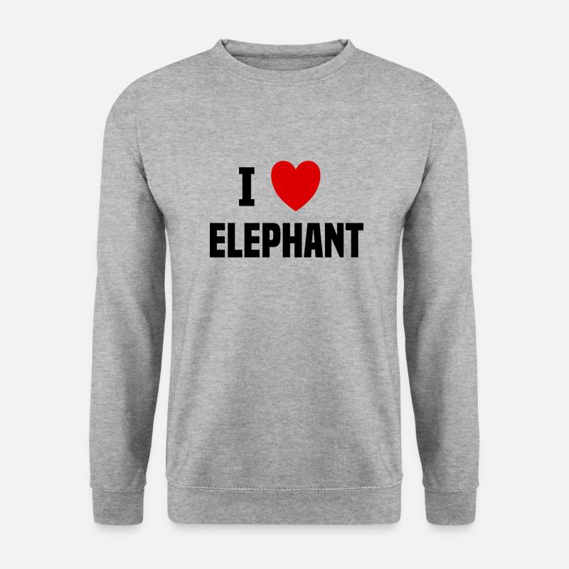 Ich liebe Elefanten - Unisex Pullover - Weißgrau meliert